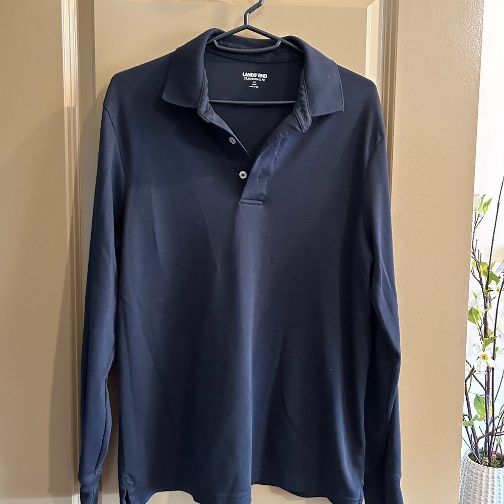 Men's Long Sleeve Cotton Supima Polo Shirt